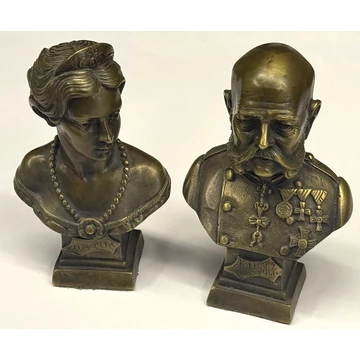 Erzsébet királyné (Sisi) és Ferenc József bronz büszt