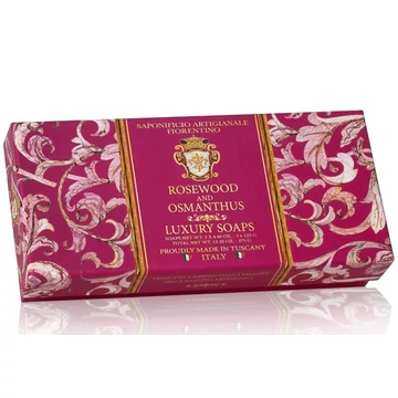 3x125g Rosewood Osmanthus luxus szappan díszdobozban - SA Fiorentino