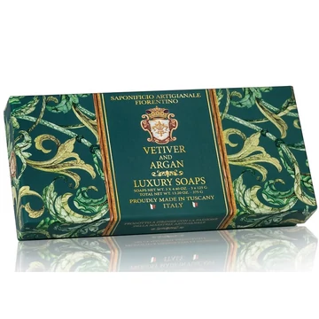 3x125g Vetiver Argan luxus szappan díszdobozban - SA Fiorentino