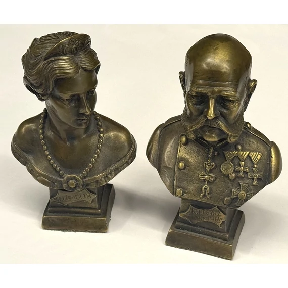 Erzsébet királyné (Sisi) és Ferenc József bronz büszt