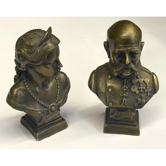 Erzsébet királyné (Sisi) és Ferenc József bronz büszt