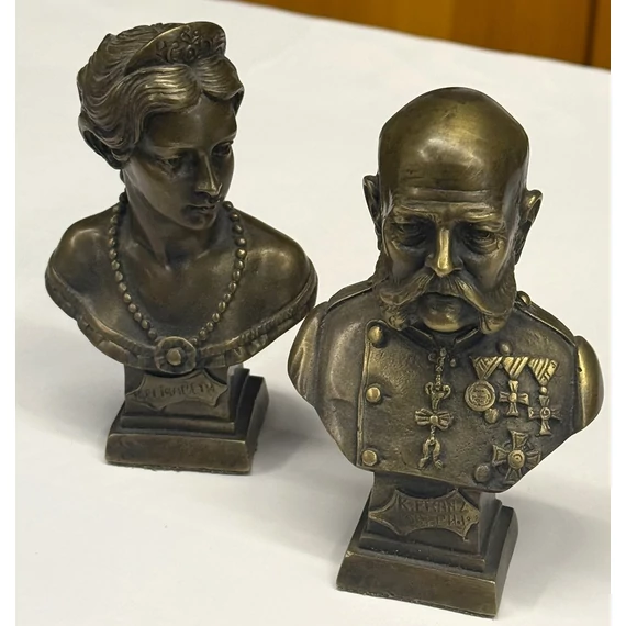 Erzsébet királyné (Sisi) és Ferenc József bronz büszt