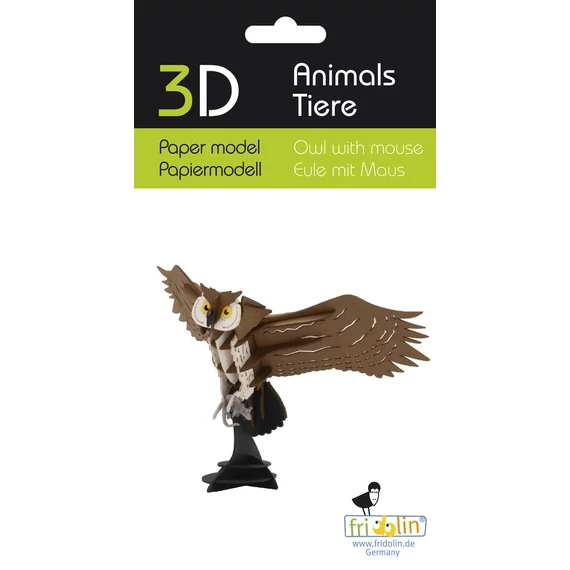 3D papírmakett bagoly egérrel