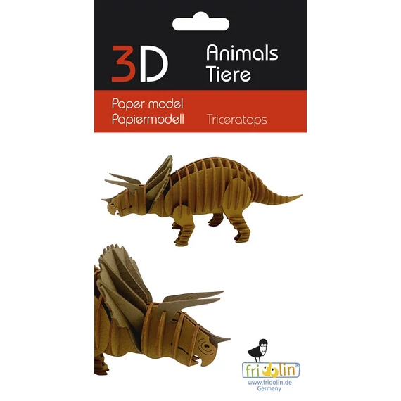 3D papírmakett triceratops dinoszaurusz