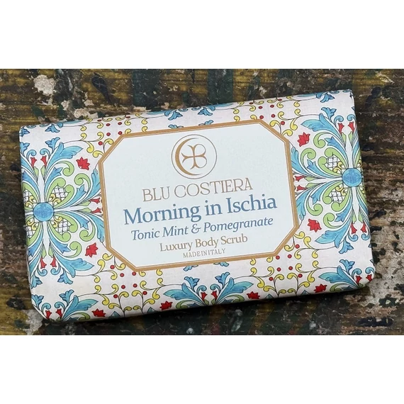 Morning in Ischia testápoló szappan hámlasztó részecskékkel 150g Blu Costiera