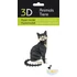 3D papírmakett cica fekete fehér